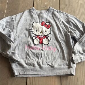 Hello Kitty Gray Sweatshirt with Pink Accents